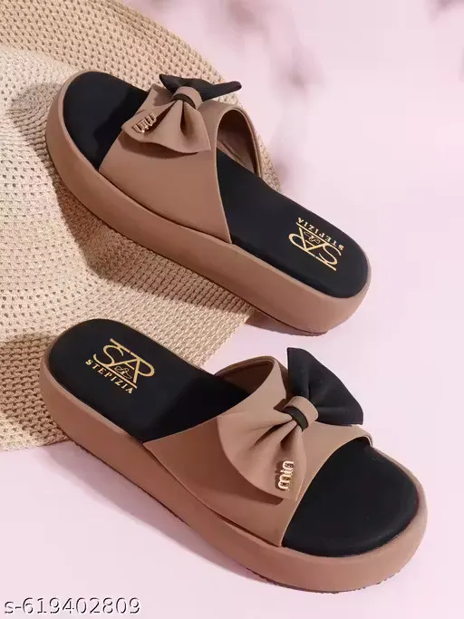 Women’s Bow Knot Platform Slide Slippers